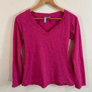Planet Motherhood Pink V-Neck Long Sleeve Shirt/Top Size Medium